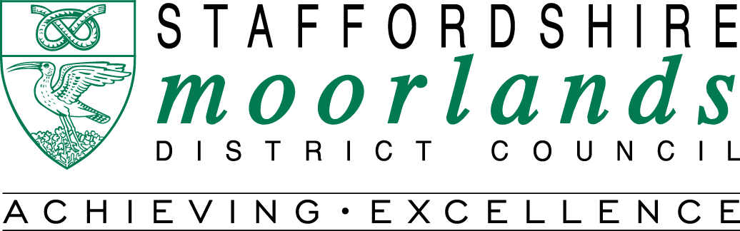 The logo of Staffordshire Moorlands District Council, who have supported Live To Your Living Room